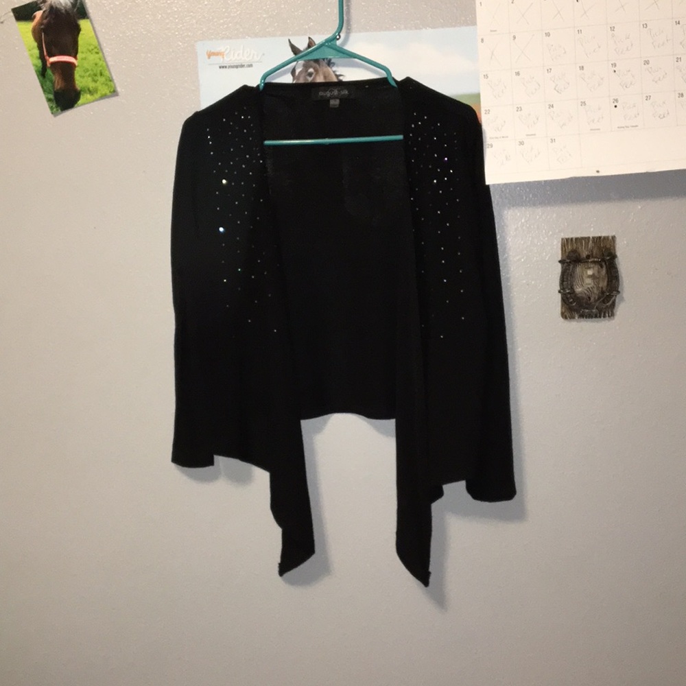 Black with sequin cardigan. Size M.